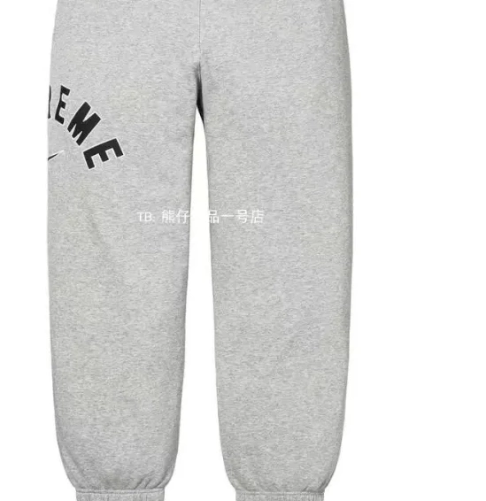 with Sweatpants Arc M sports gray plush embroidered XL logo black co L pants S 0713